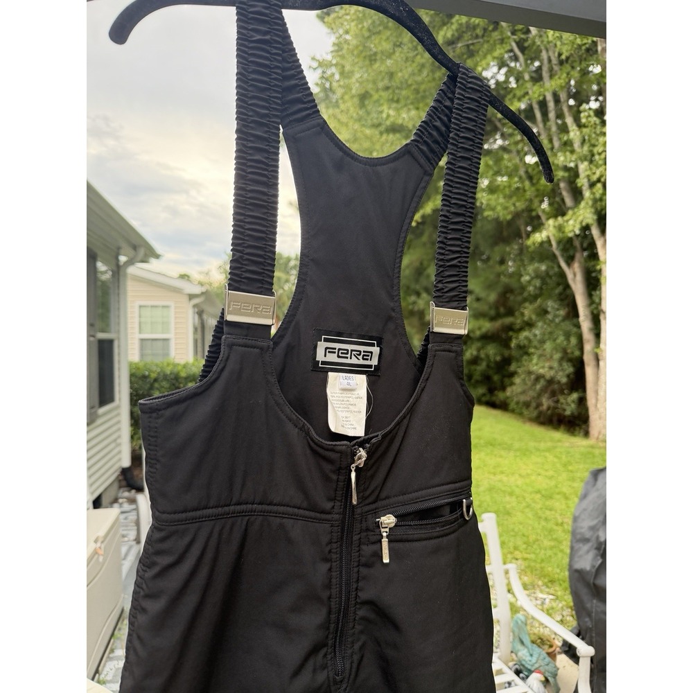 Fera Womens 4L Long Black Insulated Ski Bib Snow Pants Suspenders Vintage.  5300